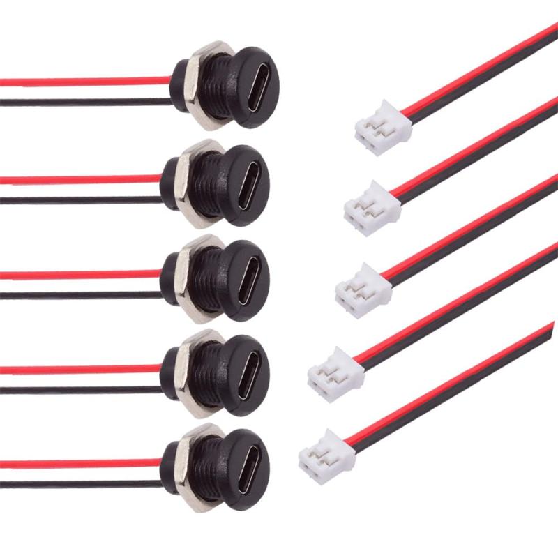 Cablecc 5個/セット リバーシブル タイプ C メス DIY OEM ソケットから 2ピン 4ピン 6ピン ヘッダー ケーブル ピッチ…
