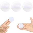 YOYOSOFT パウダーパフ ミニ 直径40mm プレストパウダー パフ 厚さ7mm 円形 薄型 小さめ フロッキーパフ 替えパフ パフ メイク 化粧パフ 大容量 (3個入 ホワイト)