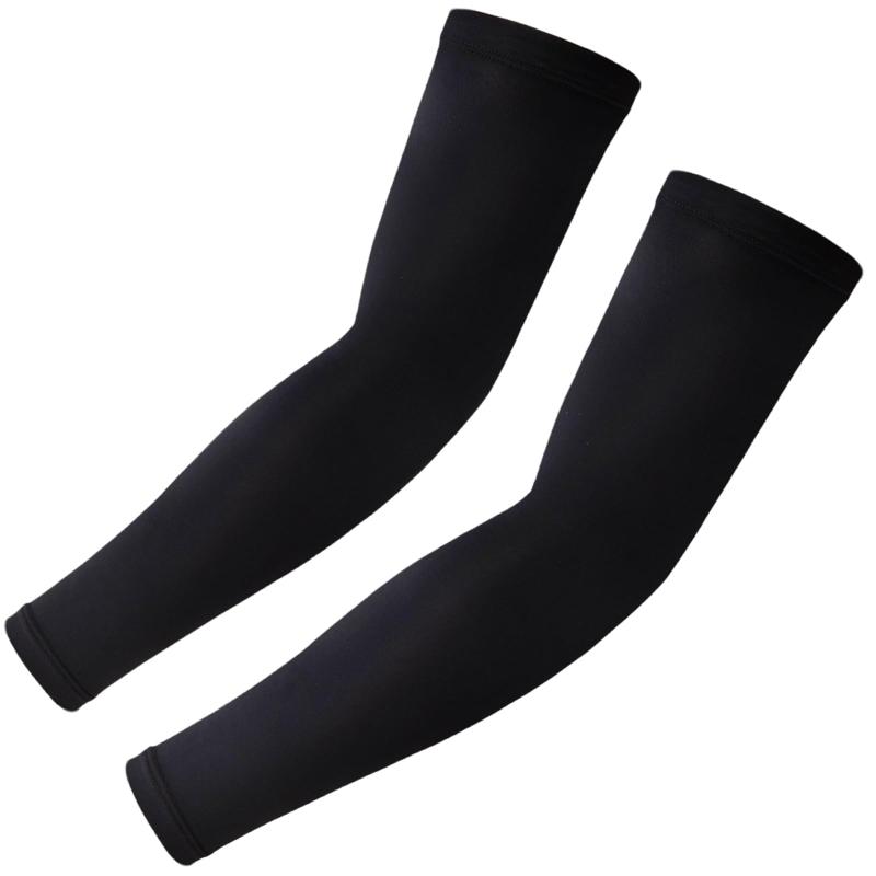 [CUBATTY] アームカバー 冷感 日焼け止め メンズ レディース アームカバー 涼しい サラサラ 無地 吸汗速乾 滑り止め ゴルフ 野球 ランニング スポーツ 作業用 腕カバー (S, ブラック)