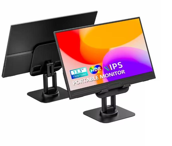 Veout 13.3インチ 1080p ポータブルモニター 超薄軽量 HDR対応 旅行用小型HDMIディスプレイ スマートカバー付き ノートPC/Mac/スマホ/Xbox/Switch/PS4対応