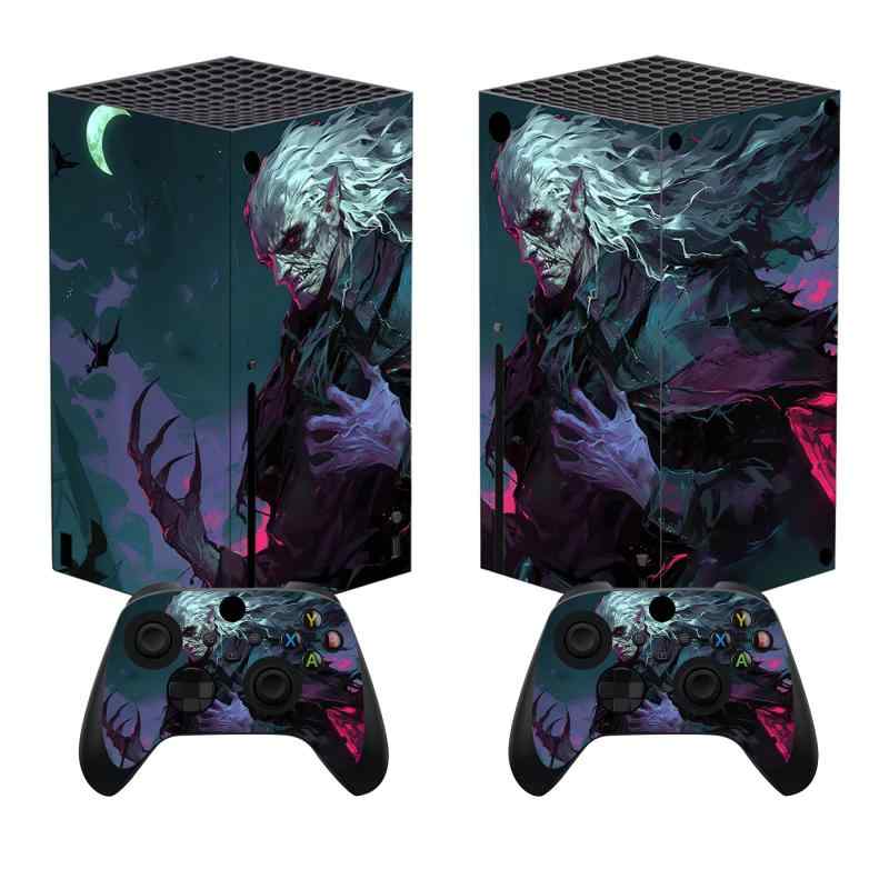 PlayVital Xbox Core Wirelessコントローラーに対応用スキンステッカー、Xbox Series Xコントローラーに対応用カスタムステッカーカバー【月光のホラー】