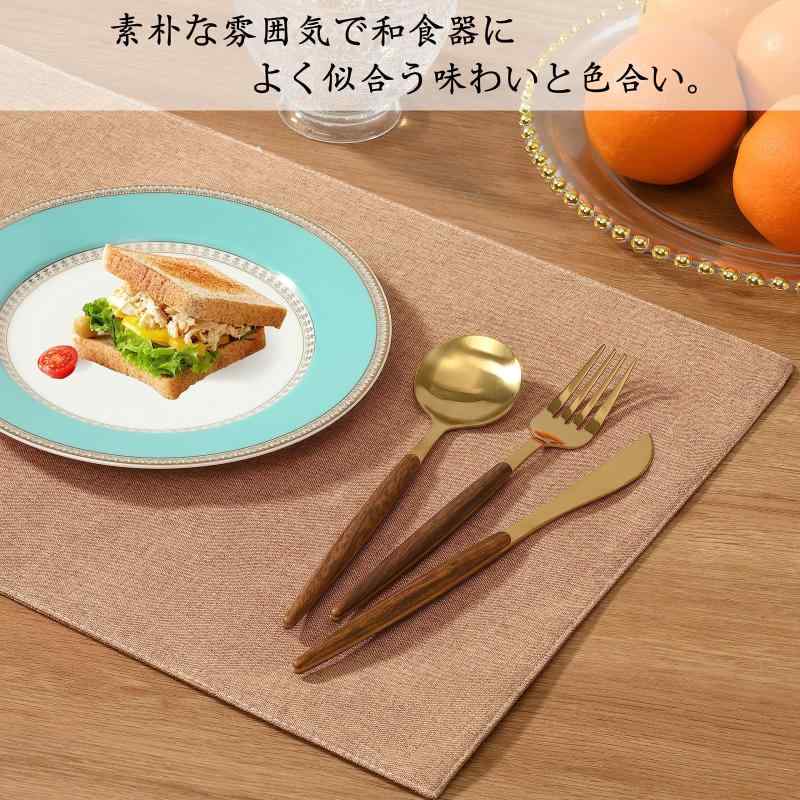 淳一屋 ランチョンマット布製 綿麻 二層生地縫製 丸洗い可 無地 和風 柔軟性 滑り...