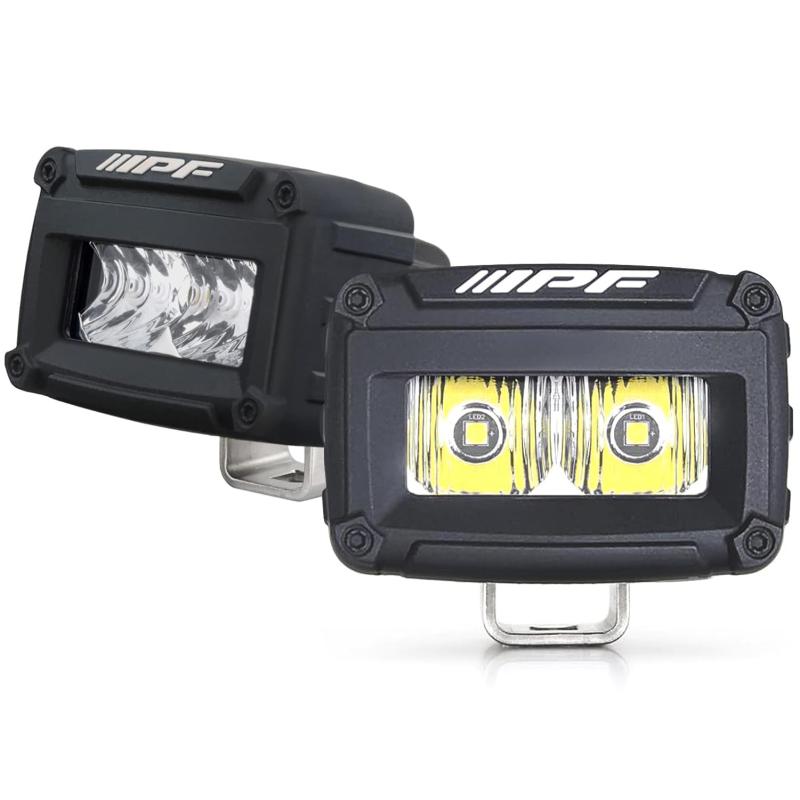 樂天商城 - IPF フォグランプ LED 2インチ 角型 1400lm(13,600cd) 6000K ホワイト 12V用 2個入 ドライビング配光 シングルサイズ 軽量 コンパクト 防水 S-631