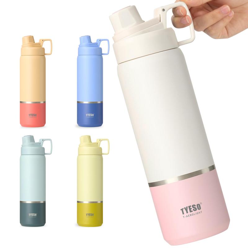 Rakuten - 【炭酸対応】TYESO 水筒 900ml 真空断熱 炭酸 魔法瓶 ボトル ステンレス製 保冷専用 飲み口取り外し可 洗浄簡単 炭酸 ビール スポーツドリンク対応 アウトドア 通勤 ジムに最適