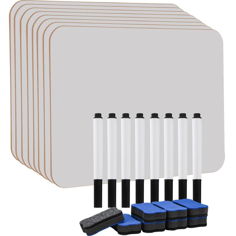 Hisredsun 8 パックの小さい乾燥した消去のホワイト ボード、21 x 30 cm は 8 つのペンおよび 8 つの消す物が付いている小型ホワイト ボード、学生、教室、家およびオフィスのための耐久の携帯