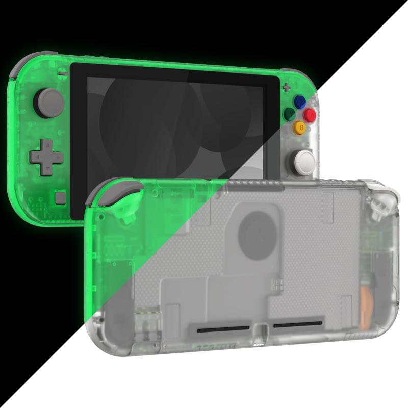 eXtremeRate switch liteに対応用クリア素材のDIY互換するケースシェル、任天堂switchライトコントローラー修理キットハウジング/スクリーンフィルム付き、switchライトに対応用カスタムケースカバ