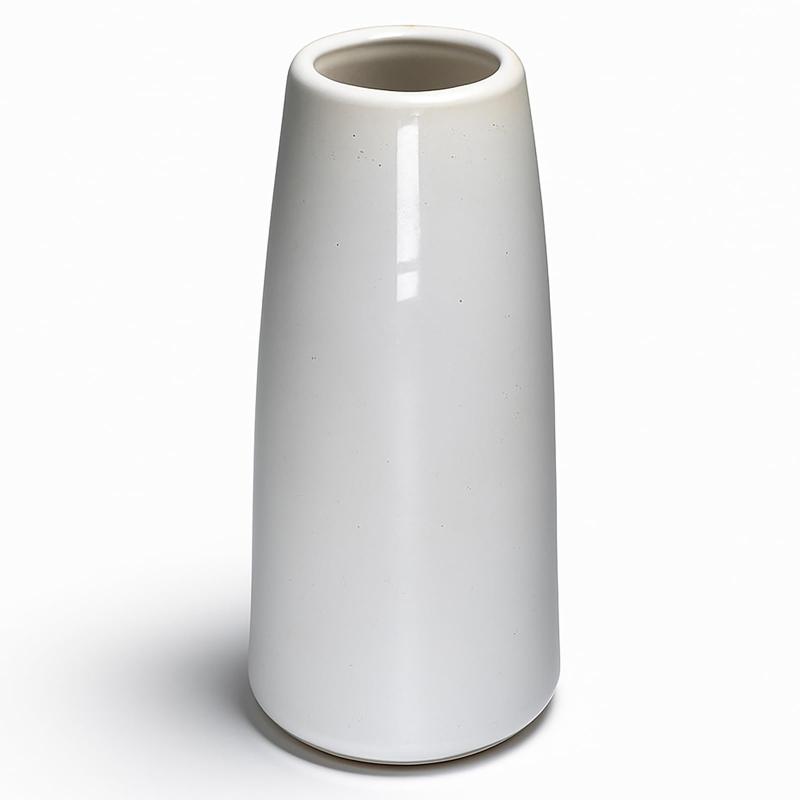 Rakuten - Tribetter花瓶 手作り 高温磁器 高さ約18.5cmフラワーベース シンプル 花器 セラミック おしゃれ 北欧 陶器 生花 インテリア 家の装飾 ギフト (ホワィト)