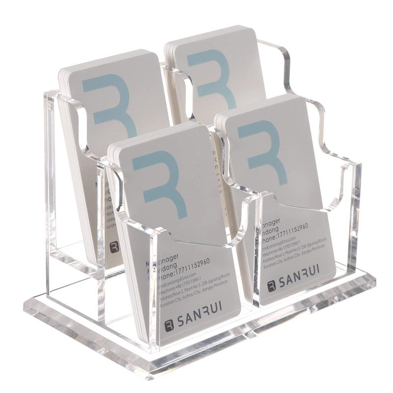 Rakuten - SANRUI アクリル 名刺スタンド 名刺立て カードホルダー 整理箱 縦型 2段2列