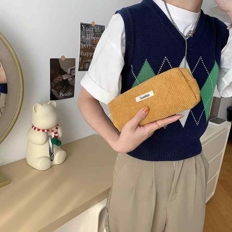 Nannlia ペンケース 韓国 筆箱 ペンポーチ おしゃれ 大容量 シンプル 収納袋 軽量 筆入れ 大容量 高校生 中学生 女の子 (ライトブラウン) root-house-10153390 RoothouseStore サンプル画像3
