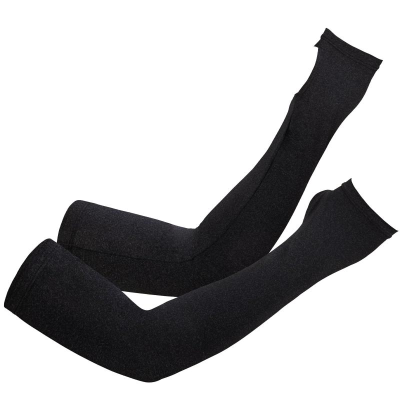 [CUBATTY] アームカバー 冷感 日焼け止め メンズ レディース アームカバー 涼しい サラサラ 無地 吸汗速乾 滑り止め ゴルフ 野球 ランニング スポーツ 作業用 腕カバー (S, 杢グレー（指掛けタ