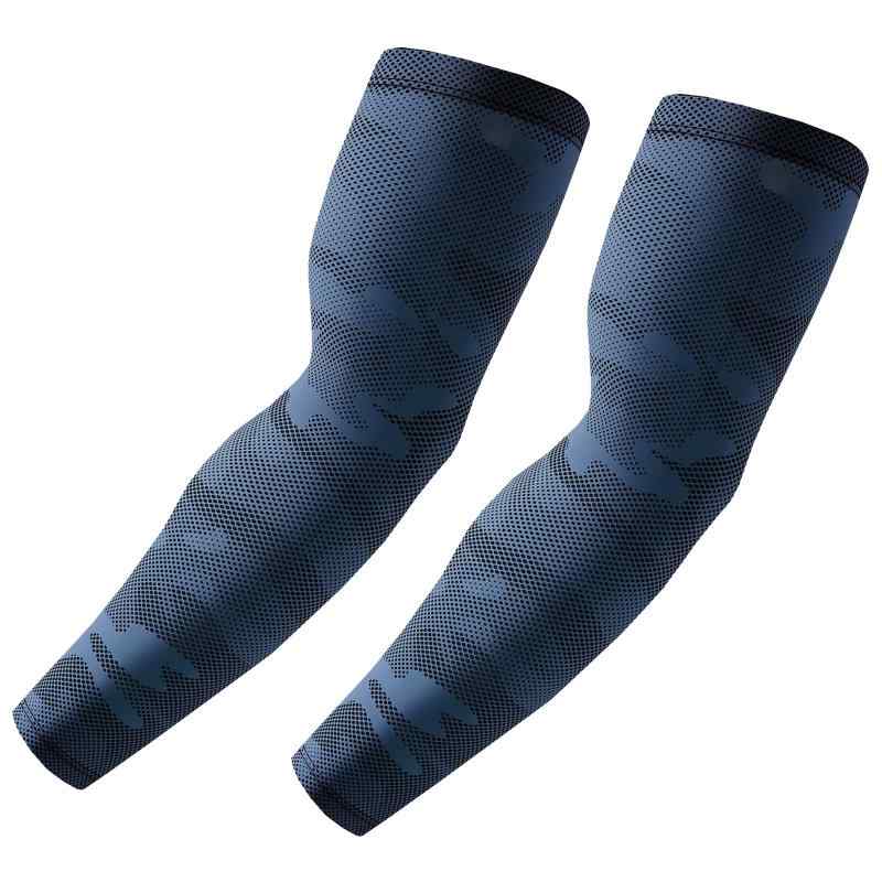 [CUBATTY] アームカバー 冷感 日焼け止め メンズ レディース アームカバー 涼しい サラサラ 無地 吸汗速乾 滑り止め ゴルフ 野球 ランニング スポーツ 作業用 腕カバー (カモフラージュネイビ【素材構成】 92％ポリエステル+8％スパンデックスの高弾力繊維、接触冷感、UVカット率99%、伸縮性と通気性優れ、シリコン滑り止め付き；【適用対象】メンズ、レディース、男女兼用 、左右2枚セット；【サイズ】S、M、L、XL；【カラー】ブラック、ホワイト、グレー、ネイビー、ブルー。【冷感アームカバー】肌に優しい冷感材質を採用し、風が当たてひんやりとした着心地を体感できる。ストレッチ性が高いのでフィット感抜群、肘関節の曲げ伸ばしが楽になります【日焼け防止＆滑り止め】UVカット率99%・紫外線保護指数は最高ランクのUPF50+紫外線や日焼けからお肌をしっかり守ってくれます。アームカバー上腕口には滑り止めシリコンが加工されており、腕にしっかりと固定し、ズレを有効的に防止できます、バスケットボールのような激しいスポーツにも安心【吸汗速乾＆サラサラ着用感】通気性の良いと超柔らかい伸縮性の生地。蒸れにくく、べとつかないサラサラのテクスチャー。汗ばむ季節も快適な着用感となっています。速乾性が高いのでお洗濯後の乾燥時間も短く済みます。【多用途】日常生活、旅行、ゴルフ、野球、テニス、お釣り、サイクリング、ランニング、ジョギング、スポーツ、通勤通学、自転車、車の運転、ガーデニング、屋外作業、アウトドア、レジャー、いつでも、どこでも快適に、しっかりとUV対策ができます。