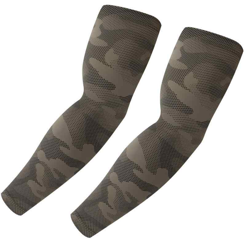 [CUBATTY] アームカバー 冷感 日焼け止め メンズ レディース アームカバー 涼しい サラサラ 無地 吸汗速乾 滑り止め ゴルフ 野球 ランニング スポーツ 作業用 腕カバー (迷彩アーミーグリーン,