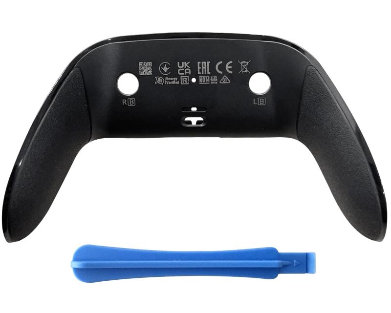 交換用バックシェルカバートリム for DualSense Edge Controller PS5 DSE対応 - OEM仕様のソフトラバーグリップ付きクリップオンハウジング、黄ばみ&amp;剥がれを修正(ブラック)