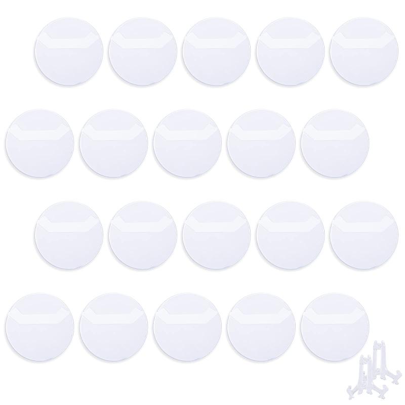 Oaec 缶バッジカバー 57mm対応 40枚入り 透明 高い透明性 缶バッジ 収納 痛バッグ 痛バ 推しキャラ グ..