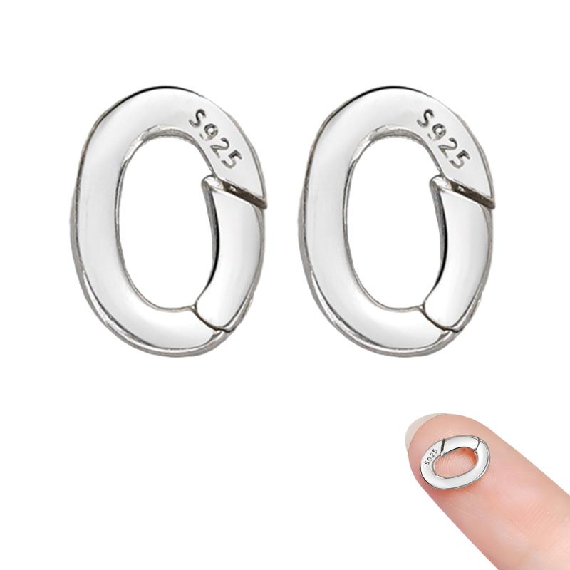 aninako カラビナ 丸 2個シルバー925製 ネックレス 留め具 パーツ ハンドメイド DIY 銀 ネックレス ブ..