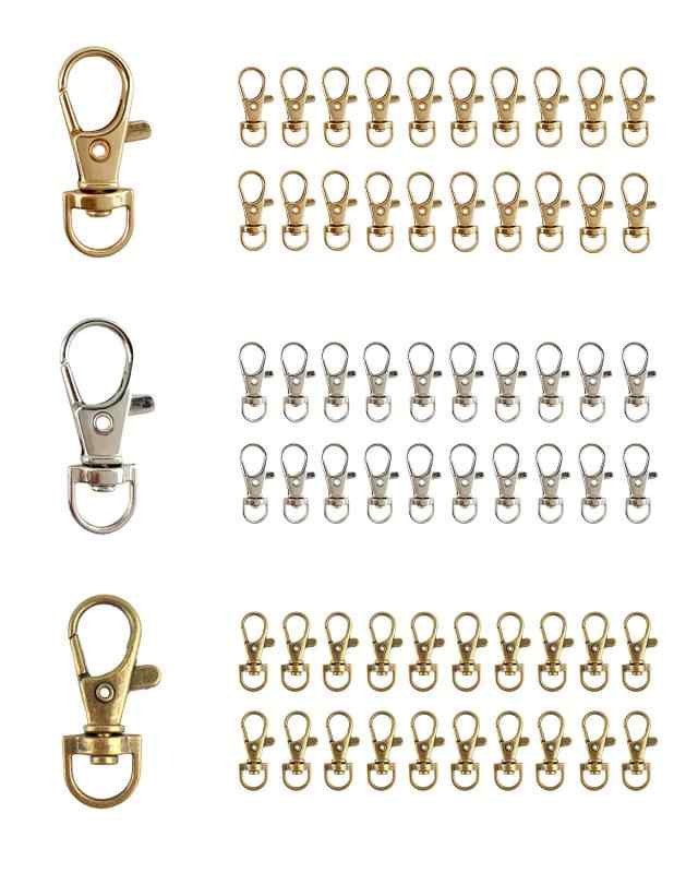 【CRSHIP】ナスカン 回転式 キーホルダー レバー ストラップ 回転カン フック 金具 ハンドメイド 手芸材料 アクセサリーパーツ (ゴールド20+シルバー...