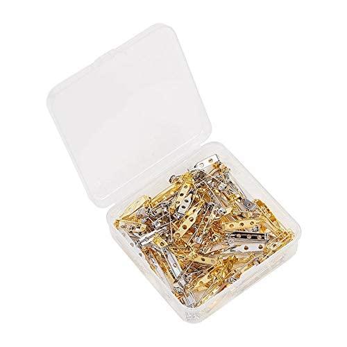 樂天商城 - SZM ブローチピン ブローチ金具 とめピン 金属パーツ アクセサリーパーツ 手芸 DIY ゴールド (40mm, 25枚セット)