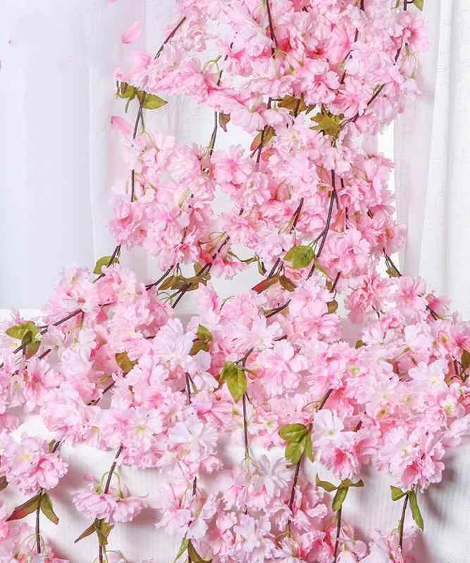 Rakuten - siawadeky 桜 ガーランド 桜の藤 3本セット 枯れない花 人工造花 桜の花 春の花 絹花 庭園飾り 手作り花輪 写真撮影 壁掛け 花園装飾 結婚式 パーティー飾り 長さ5.4m/3本