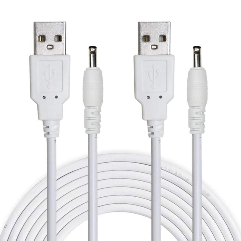 樂天商城 - Liwinting 2本1.5m USBタイプA to DC 3.5 mm x 1.35 mm 5V DCバレルジャック電源ケーブルコネクタ - 白