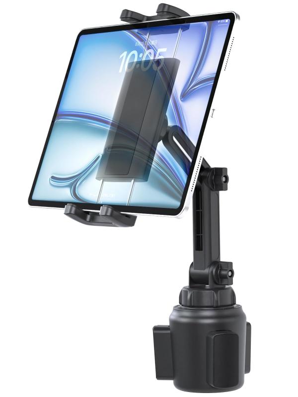 樂天商城 - 【2026伸縮アーム】Kolasels 車載 タブレット カップ ホルダー 車 ドリンク ipad ホルダー 運転席 スマホスタンド 取り付け簡単 360度回転 自由調節 日本語説明書付き 4-13インチ多機種対応：iPad Pr