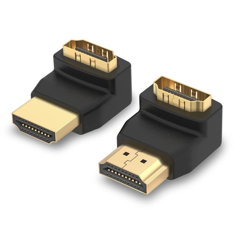 Rakuten - VCE HDMI L字 コネクタ 90度+270度セット L型 変換 アダプタ HDMI延長 4K オスーメス HDMIケーブル 向き変更 TV Stick 対応 金メッキ 2個入り