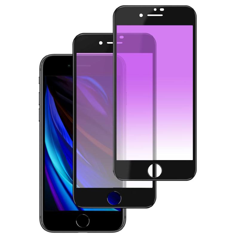 【ブルーライトカット】 iPhone SE2 用 iPhone SE3 用 ガラスフィルム ブルーライト iphoneSE 第2世代 / 第3世代 用 液晶保護 フィルム 強化ガラス 【指紋防止/気泡ゼロ/干渉しない/貼り付け簡単/2枚セ