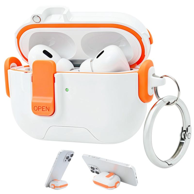 Rakuten - Fairdproc AirPods Pro2 ケース ロック付き AirPods Pro ケース 可愛い/かわいい 安全ロック 自動ポップアップ機能 落下衝撃保護/耐衝撃/全面保護 AirPods 第2/1世代 ケース （2023/2022/2019）