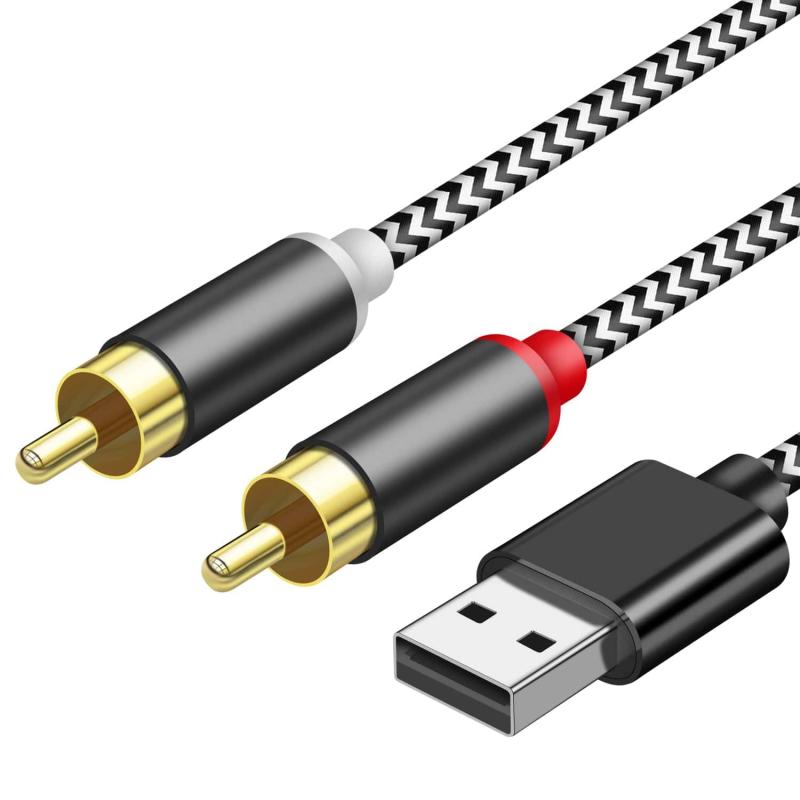 USB-RCA 変換オーディオケーブル、 2M 