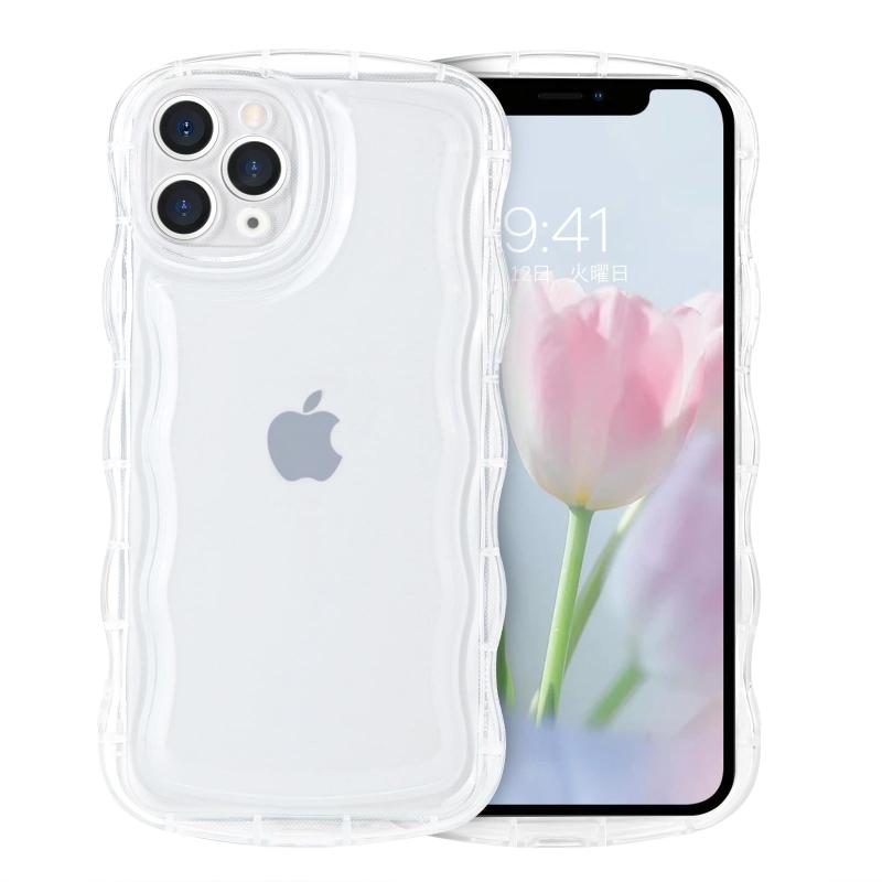 樂天商城 - VENINGO いPhone 11 Pro 用のケース クリア ウェーブ おしゃれ 韓国 かわいい 可愛い スマホカバー 人気 シンプル 滑り止め 薄型 軽量 耐衝撃 指紋防止 レンズ保護 ストラップホール付き TPUバンパ