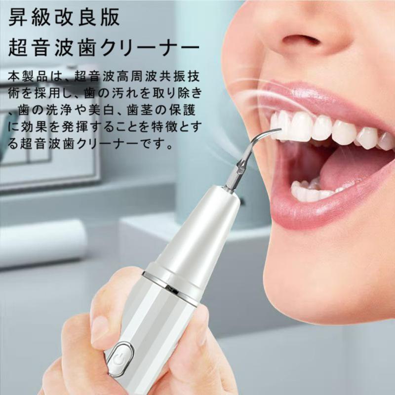 vimaydo 超音波歯クリーナー 口腔洗浄器 USB 充電式 家庭用携帯用歯清潔器 内蔵LED...