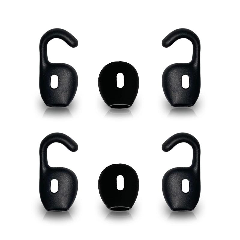 6パックシリコンイヤゲル イヤフックブラック イヤゲルイヤフォンJabra Talk45/ステルス用/ブーストBluetoothヘッドセットヘッドフォンイヤフォンアクセサリパック用のヒント