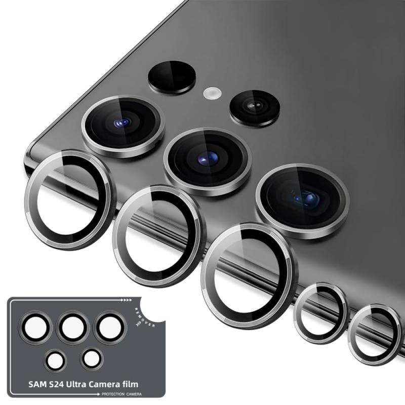 樂天商城 - Kakuki for Galaxy S24 Ultra 用 カメラフィルム [Kakuki] ギャラクシーS24ウルトラ (SC-52E / SCG26) カメラ保護フィルム 薄型 強化ガラス 耐衝撃 独立型 露出オーバー防止 アルミ合金 カメラカバー