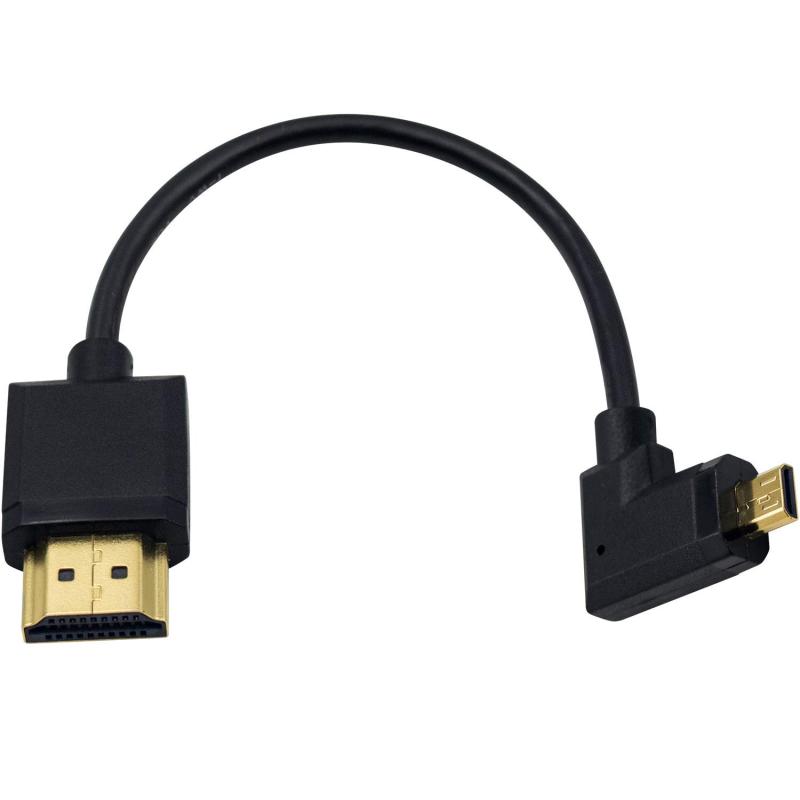 Rakuten - Duttek 4K Micro HDMI to HDMIケーブル, 短い極薄右向きL字型マイクロHDMIオス HDMIオスケーブル 1080P 4K UltraHD 3D イーサネット用 (6インチ/15cm)