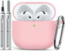 Inesore for AirPods 4 ケース(第4世代)エアーポッズ 4 ケース ソフトシリコン カラビナ付き & せいじょうペン装備 全面保護 耐衝撃 ...