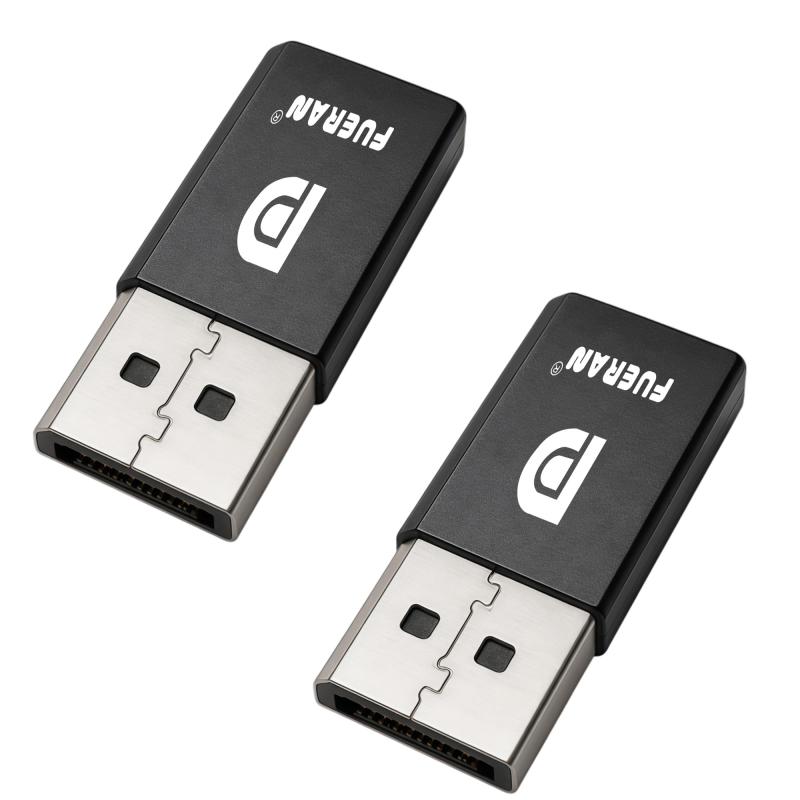 FUERAN Mini DP –DisplayPort拡張表示標識データエミュレータープラグを表示する（無プラグ2560x1600 @ 60Hzに適合する） (DP-2Pack)