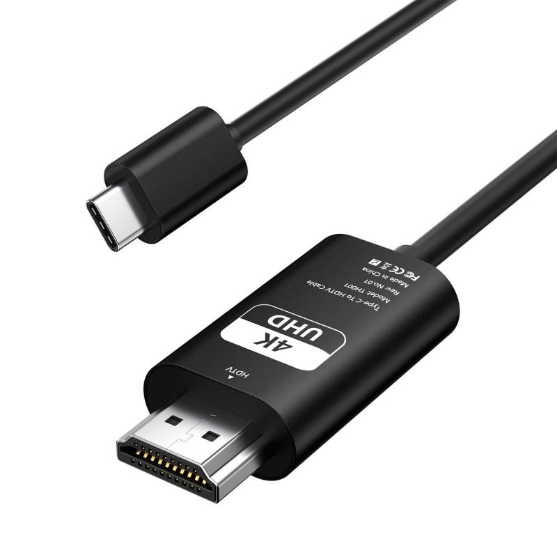 Rakuten - USB Type C HDMI 変換ケーブル 1M 【4K@30Hz対応 / DP Altモード/短め設計】 HDMI Type-C ケーブル スマホ テレビ 接続 ミラーリング MacBook iPad iPhone 16 15 Pro Galaxy