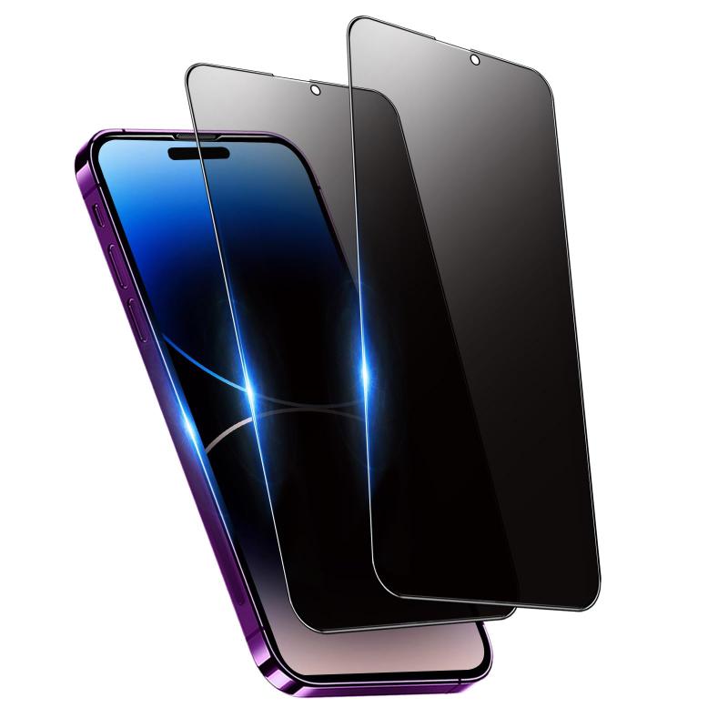 【覗き見防止】 iPhone14 Pro 用 ガラスフィルム 覗き見防止 アイフォン14Pro 用 液晶保護 フィルム のぞき見 あいふおん14プロ 用 強化ガラス のぞき見防止 全面保護/指紋防止/気泡ゼロ/貼り付け(2.0)