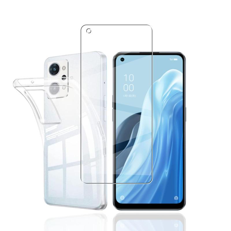 樂天商城 - 対応 OPPO Reno7 A / Reno9 A 用の ケース + ガラスフィルム OPPO Reno7 A / Reno9 A カバー柔軟 TPU 全透明 軽量 衝撃吸収 傷つけ防止 携帯便利 滑り止め 散熱加工 黄変しにくい 【旭硝子素材製】 硬度