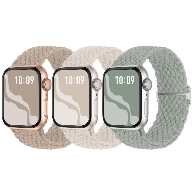 樂天商城 - 【3枚入り】Suitisbest コンパチブル アップルウォッチ バンド 編み込み 49mm 46mm 45mm 44mm 42mm Apple Watch ナイロンバンド 伸縮性 ゴム アップルウォッチ スポーツベルト Ultra 3 2 1 Seri