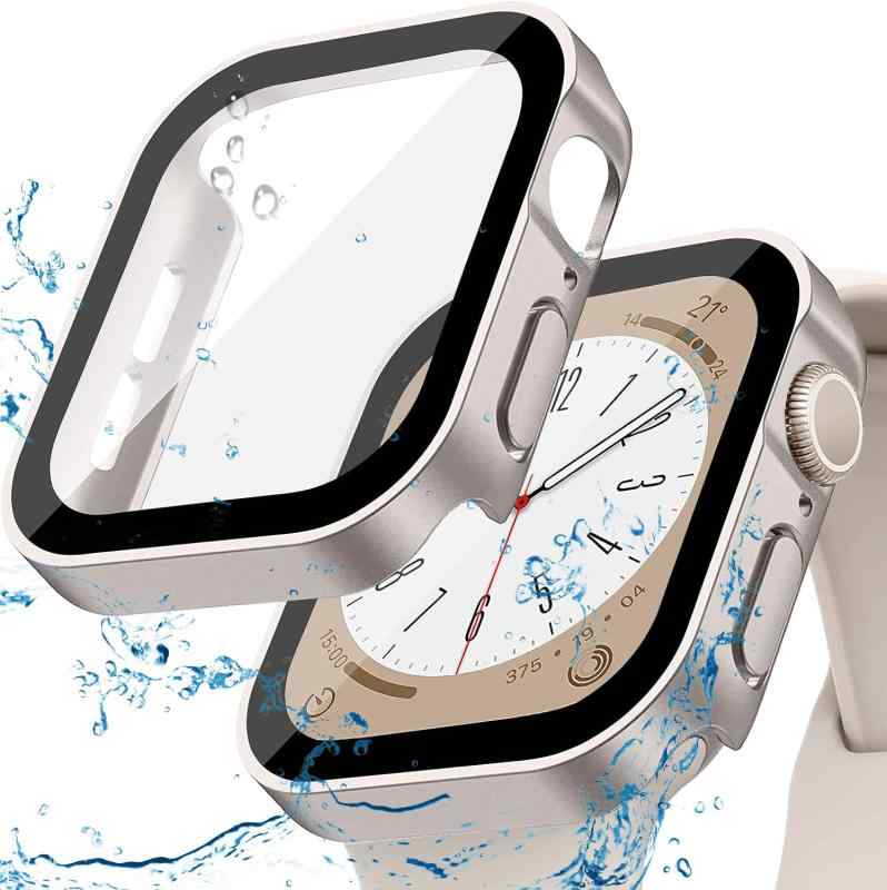 Rakuten - AIYYXX アップルウォッチ カバー 46mm 45mm 44mm 42mm 41mm 40mm 対応 あっふウォッチカバー 41mm 防水 一体型 新デザイン 3D直角エッジ 超薄型 PC+ガラス素材 高透過率 キズ防止 耐衝撃性 全面保護 appl