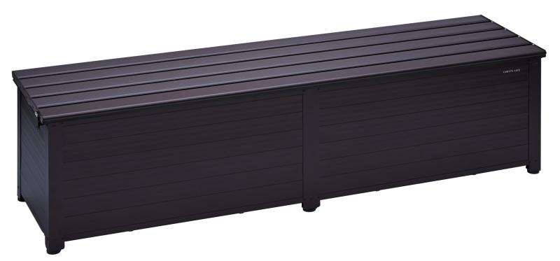 樂天商城 - 【EC】グリーンライフ(GREEN LIFE) 物置 ベンチ サビにくい アルミ製 長物収納 軽い 雨水侵入防止 アジャスター付き 収納部耐荷重80kg 座面耐荷重150kg (幅174×奥行46×高さ48.5cm) 屋外 収納庫 大