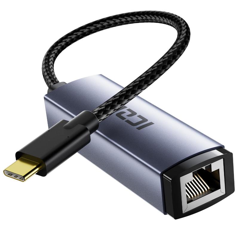 Rakuten - ICZI USB-C LAN 有線LANアダプター 1000Mbps高速 編み糸 Type-C to RJ45 ギガビットイーサネット Thunderbolt4/3搭載 iPhone15/MacBook/iPad/Switchなど幅広く対応