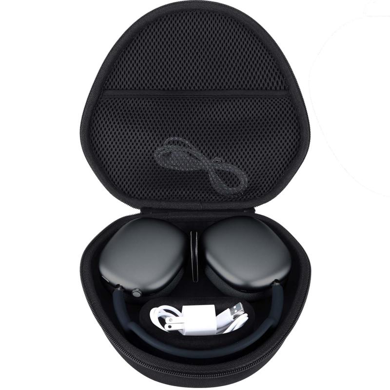 RIYADAone 収納ケースのみ販売 - 収納ケースに適合するApple Airpods Max ワイヤレスオーバーイヤーヘッドフォン (ブラック ケース)
