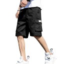 カーゴパンツ ショートパンツ メンズ ハーフパンツ 短パン 登山 スポーツ アウトドア 半ズボン 5分丈 トレッキング 作業着 通気速乾 ウエストゴム 調整紐 シンプル オシャレ ポケット付き