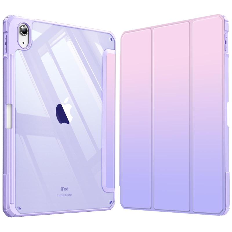 Fintie iPad 第11世代 (A16 2025)/第10世代 2022用ケース 11/10.9インチ 透明バックカバー(ファンタジーオンブル)【対応機種】iPad 第11世代 (A16、2025) 11インチ(モデル番号：A3354 / A3355 / A3356) / 第10世代 (2022) 10.9インチ(モデル番号：A2696 / A2757 / A2777) 専用スマートケース、カバー。（ご注意：iPadの他のモデルには対応していません、ご注文の際に、お手元機種の背面にあるモデル番号を確認をお願い致します。）【材料・透明バックカバー】ケースの表面はPUレザー素材を利用して、軽量、超薄を備えます。ポリカーボネート素材を採用している透明バックカバーは汚れや傷つけなどを防止するだけでなく、iPad本体のロゴが見えます。透明バックカバーの枠は柔軟な TPUを採用して、取り付けも簡単にできます。フロントカバー内部材質はマイクロファイバーで、摩擦によって発生する傷を抑え、液晶画面を保護しきれいに保ちます。(ご注意：透明バックカバーには保護用のフィルムがついていますので、ご使用前に保護フィルムを剥がしてください。)【Apple Pencil収納】便利なペンホルダーが付き、ペンシル紛失せずご安心利用頂けます。収納や持ち運びに便利です、いつでもどこでもiPadを快適に使えます。(ご注意：当該商品はケースだけで、iPad本体やApple Pencilなどがついていません。)【オートスリープ機能】オートスリープ機能対応モデル、 カバーをあけると電源が自動的にON、閉じると電源が自動的にOFF。バッテリーの消耗を最小限に抑えることが可能です。【スタンド機能と精密な加工】三つ折スタンドタイプなので、横向きに立てかけて、動画視聴、読書、WEBなどに便利です。また、充電ケーブル、イヤホン、カメラ、電源ボタンなどの対応しているところに精密な穴を加工されており、ケースを装着したままタブレット本体の各操作が可能です。