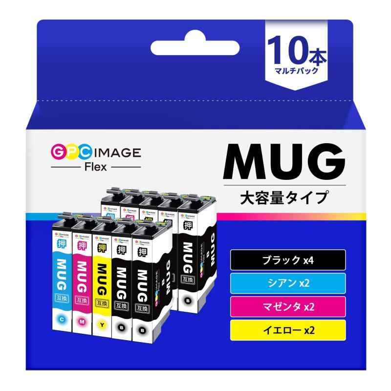 Panasonic - GPC Image Flex MUG-4CL マグカップ インク エプソン 対応 インクカートリッジ マグカップ MUG 4色パック *2 + MUG-BK *2（合計10本セット） エプソン 用 EW-452A EW-052A インク 大容量 EPSO