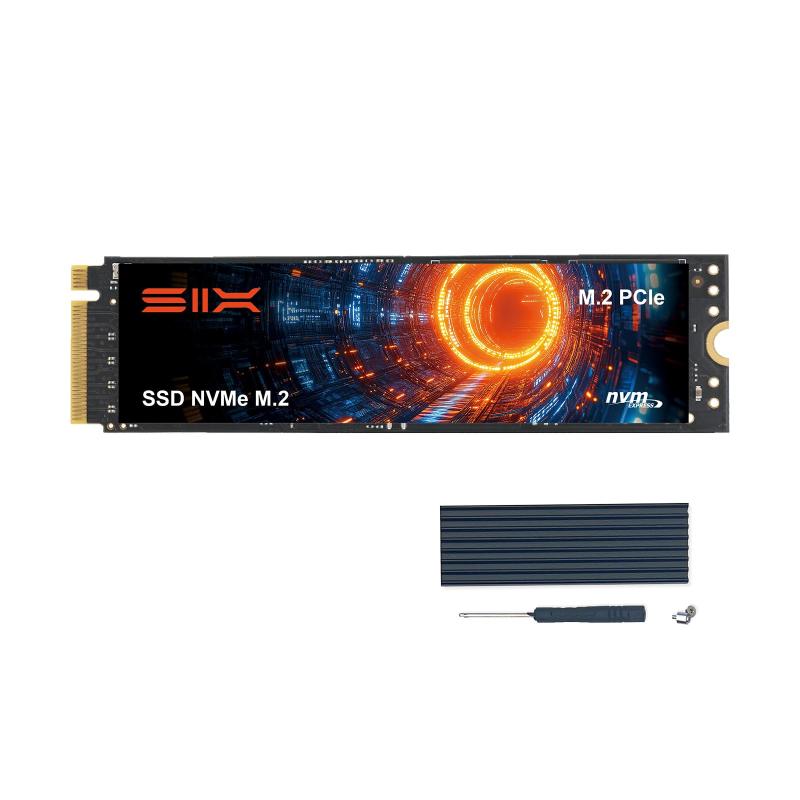 SIX NVMe M.2 SSD 1TB PCIe Gen4x4，PS5メモリー拡張対応/ヒートシンク付 最大読込7350MB/s M.2 2280 デスクトップ/ノートPC用 ゲーミングSSD