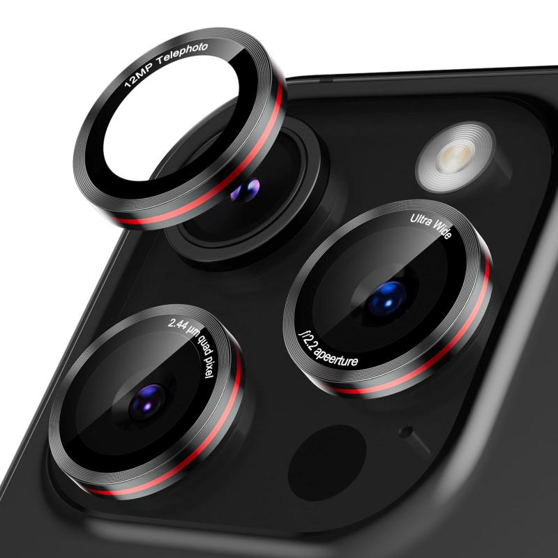 Rakuten - Podick レンズカバー iPhone 14 Pro/14 ProMax用 カメラカバー かっこいい 高透過率 9H強化ガラス アルミ合金 耐衝撃 いphone14pro/14ProMax カメラ保護 薄型 キズ防止 露出オーバー防止 気泡ゼロ 指紋防