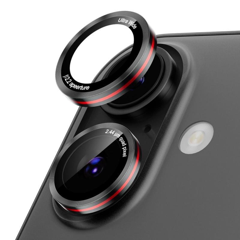 Podick レンズカバー iPhone 16/16Plus用 カメラカバー かっこいい 高透過率 9H強化ガラス アルミ合金 耐衝撃 いphone16/16Plus カメラ保護 薄型 キズ防止 露出オーバー防止 気泡ゼロ 指紋防止 貼り付け
