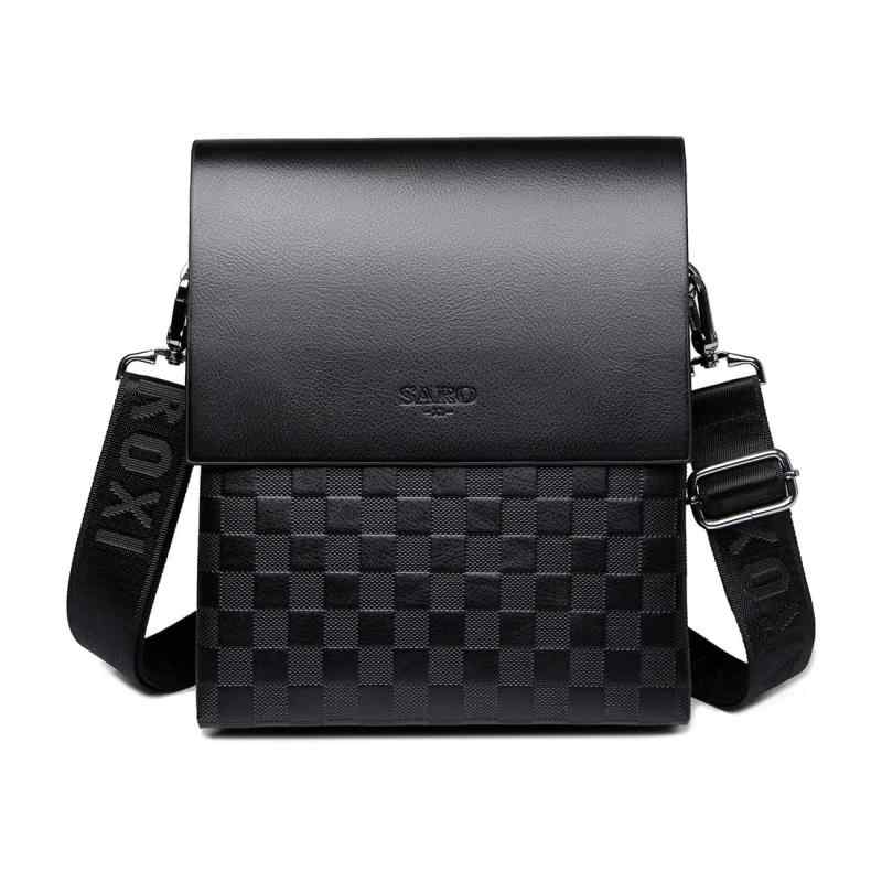 [Cenvins] ショルダーバッグ メンズかばん 斜めがけ 肩掛けバッグメッセンジャーバッグ シンプル カジュアル ワンショルダーボディバッグPUレザ ー ipadmini収納可 (黒C)